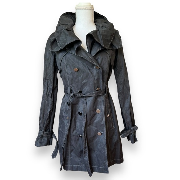 Tahari Jackets & Blazers - TAHARI Women's Crinkled Mid-Length Black Lightweight Rain Resistant Jacket